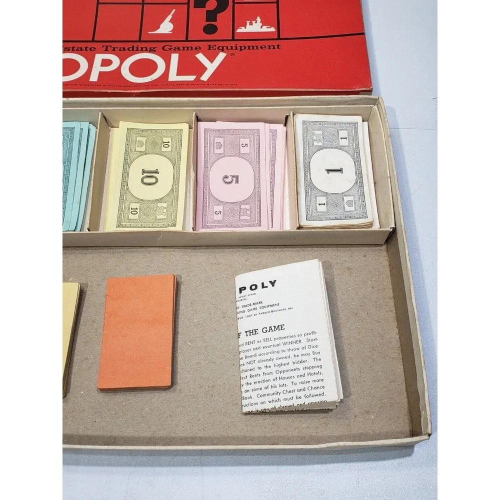 Vintage 1961 Monopoly Board Game by Parker Brothers  Classic Original Complete
